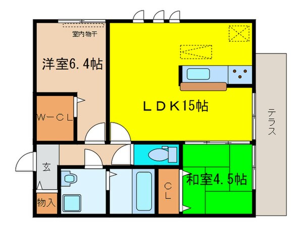 アイエヌ南花屋敷の物件間取画像